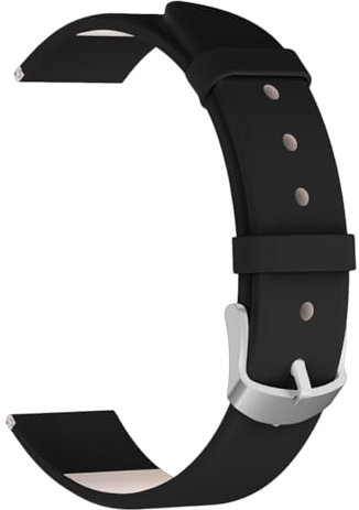 Lederarmband Kompatibel mit Withings Move/Move ECG Armbänder Leder Ersatzarmband Verstellbare Uhrenarmband für Withings Move/Move ECG Smartwatch, Damen Herren, Schwarz