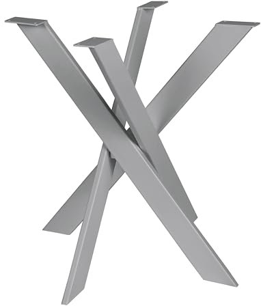Pieds de Table en Métal Orion - Structure en Croix - Cadre Spider pour Table à Manger, de Travail (Gris, S-size-77x77 cm)