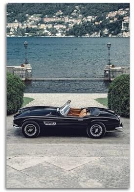 UNSGA Vintage-Sportwagen-Poster, BMW 507, schönstes Cabriolet-Poster, dekorative Malerei, Leinwand, Wandposter und Kunstdruck, moderne Familienschlafzimmer-Dekoration, Poster, 30 x 45 cm