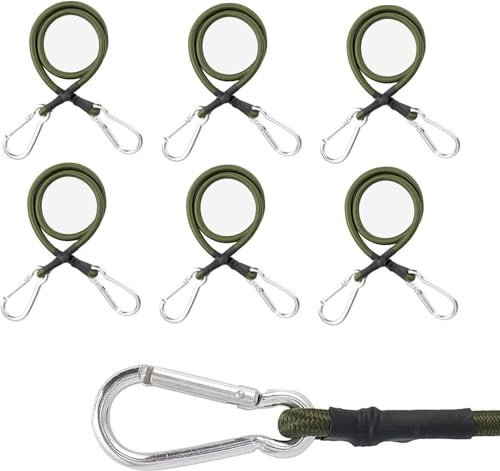 Spanngummi mit Karabiner, Expander, Gummispanner, für Sonnensegel, Tarps, Camping, Gepäck,60 cm Spanngurte,5 Stück