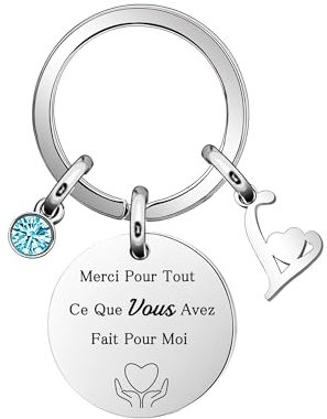 26 Lettres Porte-Clés Merci Pour Tout Ce Que Vous Avez Fait Pour MoiCadeau De Remerciement Porte-Clés Pour Femme Merci Femme Prénom Anniversaire Diplômé,Pour Professeur Maman Grand-mère Collègue (L)