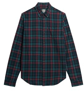 Superdry Herren Vintage Karohemd aus Bio-Baumwolle Montauk Kariert Marineblau XXL