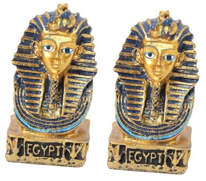 Alipis Ägyptische Königsfigur Resin Tutanchamun Statue Desktop Deko Retro Design 2 Stück Für Wohn Und Schlafzimmer