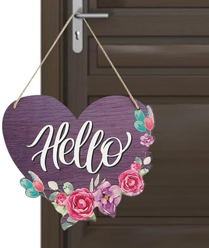 Herz-Türschild, Valentinstag-Türschild - Frühlings-Herz-Türdekoration aus Holz | Blumen- und Buchstaben-Design, Bauernhaus-Wohndekor-Schild für die Haustür