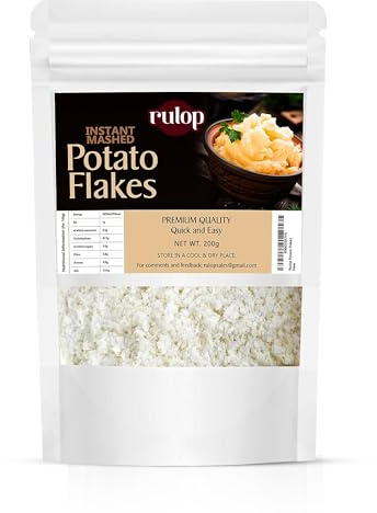 Rulop Instant Mashed Potatoes Creamy Potato Flakes 200g, in Resealable Pouch to Maintain Freshness (Pack of 2)
