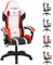 T-THREE.Ergonomic Leather Gaming Chair Height Adjustable with Headrest and Lumbar Support(Red)