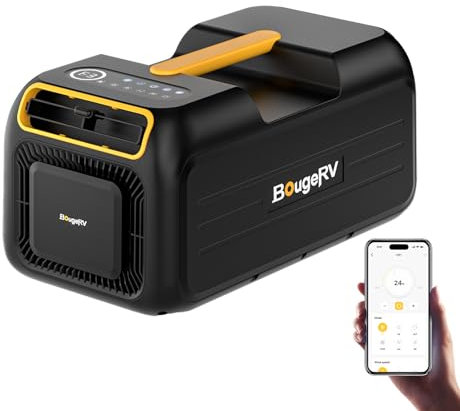BougeRV Climatizzatore mobile 3500 BTU, 5 in 1, AC 100 V-240 V, distanza di alimentazione dell'aria 3 m, raffreddamento rapido, mini aria condizionata con maniglia, adatto per camper, tenda, camion