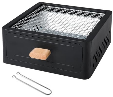 Portable Charcoal Grill, Small Table Grill, Desk Grill, Small Table Grill, Charcoal Barbecue For Camping, Pull Out Charcoal Saucer, Smoker, Small Grill