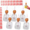 Patron Reusable Cups with Straw, Mini Empty Tequila Bottles Bottle Empty for Drinks, 13oz Acrylic Plastic Tequila Plastic Bottles for Champagne, Wine, Alcohol, Party Favors, Wedding 375ml(6pc)