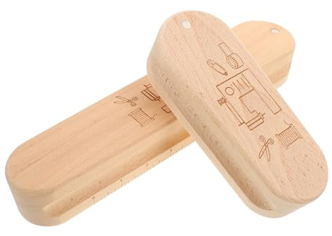 ARTSEWPLY 2piezas Herramientas De Madera Para Planchar y Acolchar Claquetas De Madera Dura Para Costura y Confección Prensatelas Magnéticos Con Escala Para Medición De Tela Herramientas