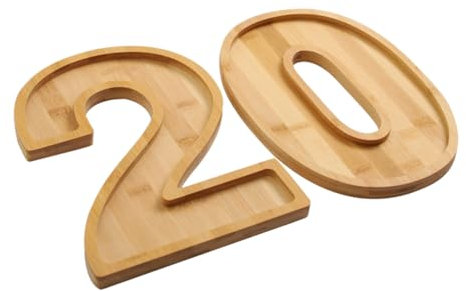 MOTHNUR 2pezzi Vassoio Legno per Charcuterie con Numero Fillable per Decorazioni di Compleanno e Anniversari Vassoio Multifunzionale per Snack e Frutta