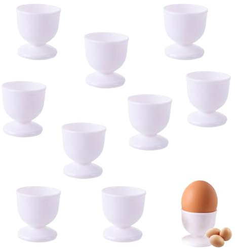 Belvanr 9 Stück Eierbecher Set, Eierbecher Weiß, Eierbecher Porzellan, Eierbecher zum Bemalen, Eierbecher Weiß Porzellan, für das Frühstücksei Beim Brunch & Buffet(Weiß)