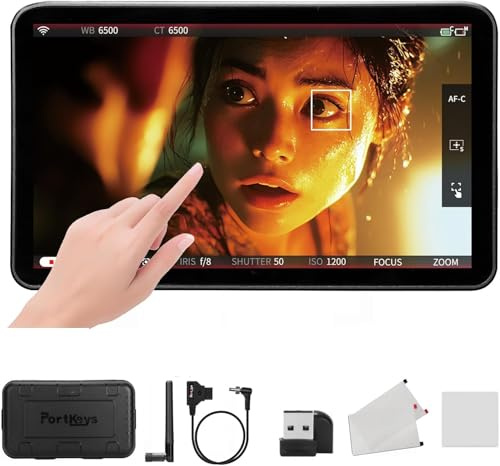 PortKeys LS7P DSLR Kamera Feldmonitor, 7 Zoll Touchscreen, 1000 Nits 4K HDMI-Eingang, 3D LUT, HD 1920x1080 IPS, Rec.709 Farbkalibrierung, Dual LUT, On-Camera-Monitor mit Safe Box Bildschirmschutz