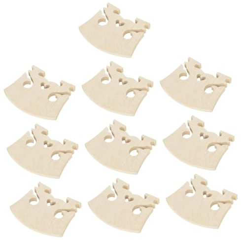 Ahornholz Geigensteg 10 Stück für Violine, Ersatzbrücke | Glatt und Gratfrei, Beige Oberfläche, Schutzetui Enthalten, für Geigenbauer und Musiklehrer im Proberaum
