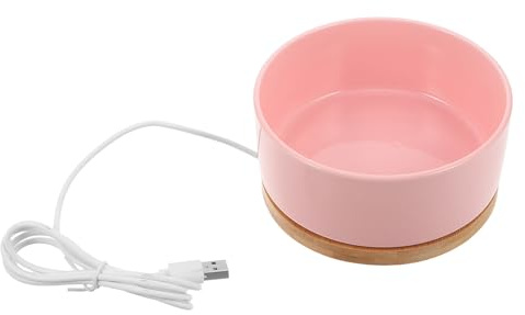 Veemoon Heated Cat Bowl Thermostatic Water Dish USB Warming Pet Drinking Bowl for Dogs Cats Rabbits Outdoor Use