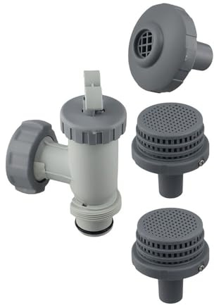Pool Inlet Air Jet Replacement Kit for Intex 26004E, Plunger Valve with Filter Grids and Connectors