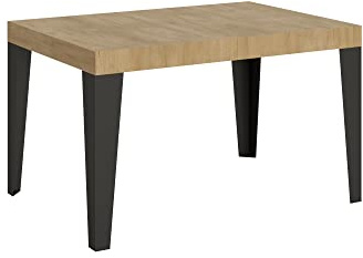 Itamoby Ausziehbarer Tisch, 120/380 x 90 cm, Eiche Natur, Flame, Füße, Anthrazit