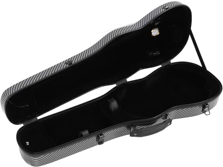 Yctze 4/4-Geigenkoffer, Leichter Koffer aus Schwarzer Kohlefaser, Weich Gepolsterter Koffer mit Hygrometer, Ideal für / 3/1/2 1/8 Violinen