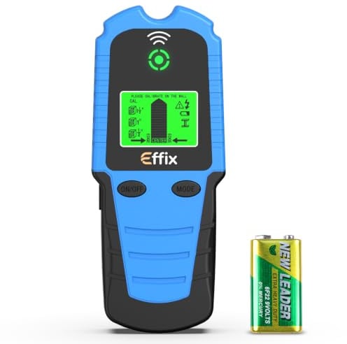 Effix Leitungssuchgerät Wandscanner - Multifunktionaler Wanddetektor Bolzenfinder mit Smartem Sensor-Chip, HD LCD-Display & TonAlarm für Holz, Metall, Eisen, Wechselstromkabel und Rohre
