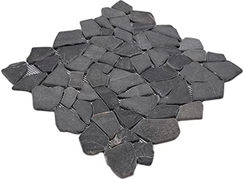 Naturale Nero Grigio Antracite Marmo Mosaico Piastrelle Ciot Grigio Antracite - Nero (Impregnato) Pavimento Parete Bagno Doccia Cucina Specchio Piastrella Rivestimento Vasca Tappetino Mosaico