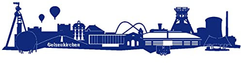 plot4u Wandtattoo Gelsenkirchen Skyline Schalke in 6 Größen und 19 Farben (70x15,6cm königsblau)