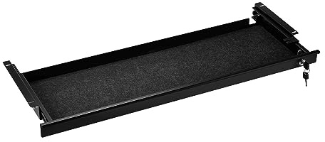 Abschließbare Unterbau-Schublade 850 x 265 x 45 mm schwarz Büroschublade | Schreibtischschublade von SOTECH