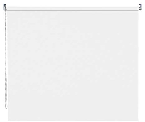 Verdunklungsrollo Fenster Tür Rollo Farbwahl Kettenzugrollo Seitenzugrollo Breite 60 - 200 cm Höhe 180 cm u. 240 cm Stoff lichtundurchlässig Metall Klemmhalter ohne Bohren (200 x 180 cm / Weiß)