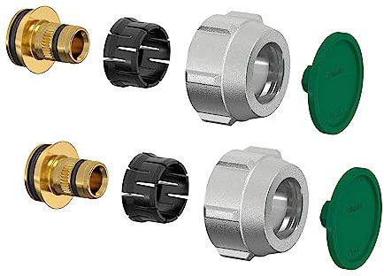 Simplex SX A3 Kompressionsadapter-Set, 2 Stück, Kompressionsadapter für den Einsatz in Heizungsanlagen, für Kunststoffrohre und Mehrschichtverbunde, 16 x 2,2 mm x G3/4 F - F11412