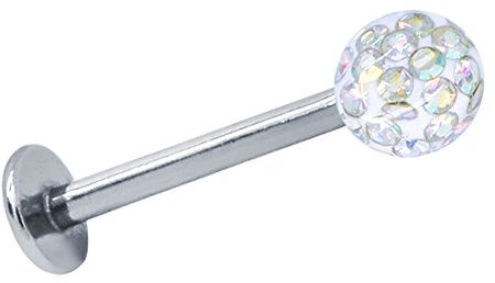 SoulCats Labret Piercing Tragus Monroe Lippe, Farbe: Regenbogen; Länge: 6 mm; Kugelgröße: 3 mm