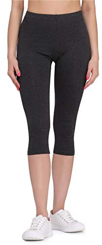 Bellivalini Damen Leggings Bequeme und atmungsaktiv Leggings 3/4 aus Viskose BLV50-148 (Dunkelmelange, XXL)