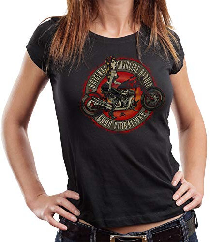 Gasoline Bandit Damen Lady Biker T-Shirt: Good Vibrations