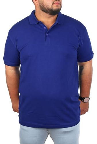 Young & Rich Herren Übergröße Polo Shirt einfarbig Uni Basic Big Size optimierte Moderne Passform