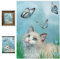 3D LiveLife Linsenförmige Wandkunst Drucke - Katze&Schmetterling von Deluxebase. Ungerahmtes 3D Katze Poster. Perfekter Wandfüller. Original kunstwerk lizenziert von bekannt künstler, Carol Cavalaris