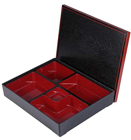 BESTonZON Japanische Kunststoff Lackiert Mittagessen Bento Box Traditionellen Hause Tablett Lebensmittel Träger Lebensmittel Container Tray für Restaurant Oder Zu Hause
