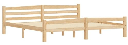 vidaXL Massivholzbett Doppelbett Bettgestell Bett Holzbett Bettrahmen Lattenrost Schlafzimmerbett Schlafzimmermöbel Kiefer 200x200cm
