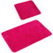 PANA® 'Florenz' Badteppich Set • Flauschige Vorleger für Badezimmer und WC • Waschbare & rutschfeste Badematten • Bad Set 45 x 45 cm ohne WC-Ausschnitt + 50 x 80 cm • Farbe: Fuchsia