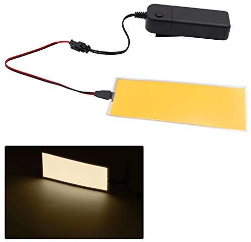 NWpangu Elektrolumineszierende (EL) Panelleuchte, DIY EL Schneidbare Papierlampe für Feiertagsdekoration/Cosplay/Warnung, 12 cm x 5 cm, Gelb