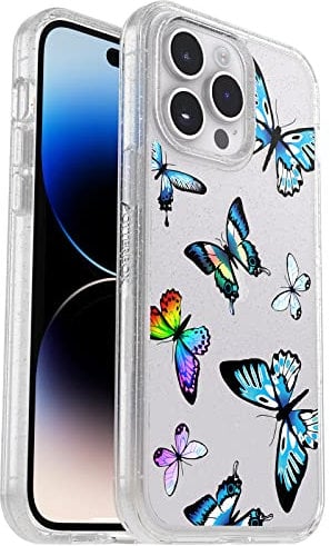 OtterBox Symmetry Clear Case for iPhone 14 Pro Max, Shockproof, Drop proof, Protective Thin Case, 3x Tested to Military Standard, Antimicrobial Protection, Butterfly