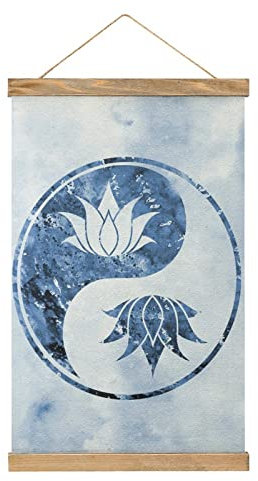 Magnetische Scroll Lotus in Yin Yang Kleiderbügel Poster DIY Wandstoff Dekor Hängende Gemälde Rahmen Kit Halter für Wohnzimmer