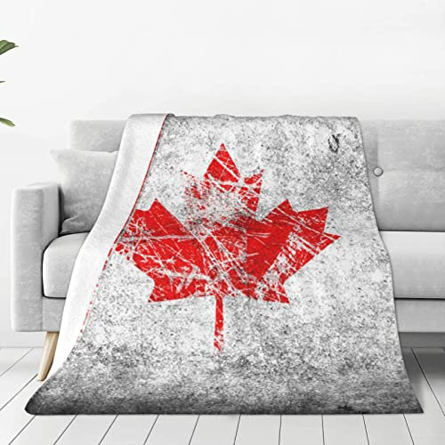 ASEELO Decke mit Kanada-Flagge, personalisierbar, für Sofa, Bett, Camping, Picknick