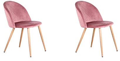 HJhomeheart 2/4/6 Stuhl mit Samt-Esszimmerstuhl-Set für Wohnzimmer, Schlafzimmer, Küche (Rosa-2)