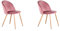 HJhomeheart Set di 2/4/6 Sedie con Schienale Sedia da Pranzo in Velluto, Adatta per Soggiorno, Camera da Letto, Cucina (Rosa-2)