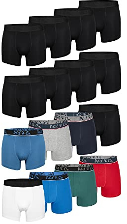 Phil & Co. Berlin Herren Boxer 16-Pack Herren Unterhosen Retropants Trunks Boxershorts aus Baumwolle Retroshorts Unterwäsche - Mix3 - Größe L