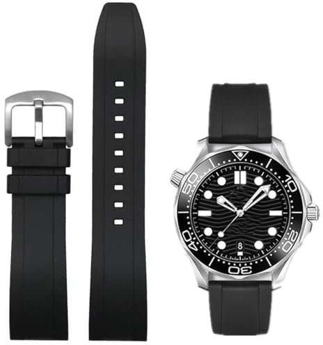 Niziruoup 22 mm Uhrenarmband mit Schnellverschluss Fluorkautschuk Armband Quick Release Weiche Langlebig FKM Gummi Uhrenarmbänder Ersatzarmbänder für Herren Damen, Uhr, Gummi, Schwarz