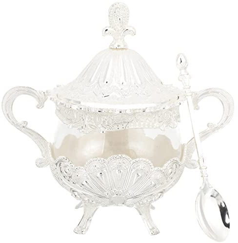 Luxshiny Barattolo Per Condimenti Elegante Con Design Classico e Coperchio Contenitorper Zucchero Per Cucina e Decorazione e Finitura Raffinata