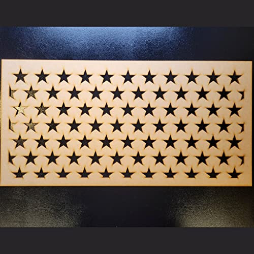 Seamless Stars grate Pattern Screen Radiator Cabinet wall Decorative Screening-grille- Perforated MDF panel (1200x600mm) 0130 (6mm thick MDF Primed White)