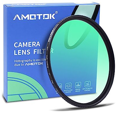 AMOTOK Filtro UV ultra sottile da 77 mm, 16 multistrato rivestito HD/impermeabile/resistente ai graffi, filtro UV con vetro ottico + telaio in lega di alluminio, per qualsiasi obiettivo da 77 mm