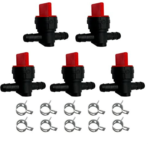 1/4 Inline-Kraftstoffabsperrventil, Absperrventil, gerades Gasventil mit Klemmen, 5 Sätze