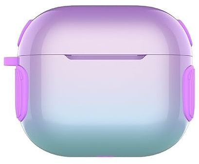 CasurvivePro Custodie per cuffie per AirPods 3 cover PC + silicone, 2 in 1 gradiente custodie con moschettone Apple AirPods (3a generazione) custodia di ricarica
