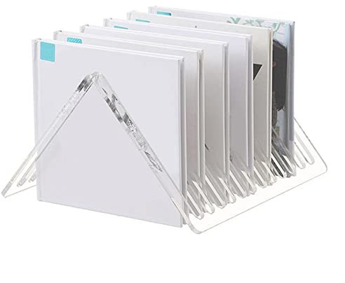 Schallplattenständer Klarer Acryl-Schallplattenständer, dreieckiger Desktop-Schallplatten-Aufbewahrungsständer, Vinyl-Schallplatten-Displayhalter, Schreibtisch-Organizer for Bücher, Zeitschriften, CDs